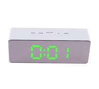 TOPPERFUN Horloge Miroir LED Multifonction Rectangulaire sans Pile Affichage Digital Réveil Radio Buzzer USB Chambre Bureau Fonction Snooze Sleep