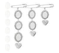 TOPPERFUN Kit de Fabrication de Broches DIY 3 Pièces Pendentifs Photo en Verre Cristal Transparent, Supports Broches à Personnaliser, Accessoires Bijoux pour Création et Décoration Féminine