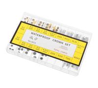 TOPPERFUN Kit de Réparation Montre Complet avec Prolongateur de Tige et Pièces de Couronne en Cuivre Doré Trousse avec Boîte de Rangement Portable Accessoire Polyvalent pour Entretien et