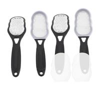 TOPPERFUN Limes à Pieds en Acier Inoxydable 4pcs Couvercle Dissolvant pour Callosités des Pieds Soin Confortable et Humides Kit Pédicure Complet