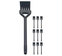 TOPPERFUN Lot de 10 Brosses à Café Ménagères Noires Brosse de Nettoyage Rigide en Polypropylène et Nylon Outils Pratiques pour Machine à Café Clavier - Accessoire Multifonction Cuisine