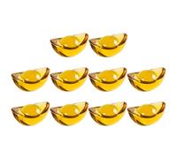TOPPERFUN Lot de 10 Lingots Solides en Cristal Jaune 20Mm, Décoration de Bureau Dorée, Ornement de Table Feng Shui, Décor Intérieur pour Ouverture et Présents D’Affaires