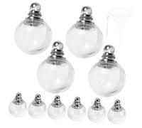 TOPPERFUN Lot De 10 Pendentifs Breloques Verre Transparent à Vis Fileté, Mini Boules Décoratives Diy, Accessoires Bijoux Femme Pour Bracelets Et Colliers, 12 Mm