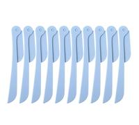 TOPPERFUN Lot de 10 Tondeuses à Sourcils en Acier Inoxydable Pliables Bleu Rasoirs de Précision Protection Anti-Irritation Format Compact pour Entretien et Voyage