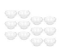 TOPPERFUN Lot de 12 Bols en Verre Transparent pour Mélanger Masques Faciaux, Surface Lisse et Verseuse Facile, pour Usage à Domicile Voyage