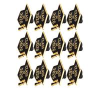TOPPERFUN Lot de 12 Épinglettes Diplômés 2026 - Broches de Chapeau de Remise de Diplôme Noir - Accessoires pour Enseignants et Étudiants - Badges Souvenirs pour Fête de Fin D’études