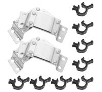 TOPPERFUN Lot de 12 Set de Clips de Fixation pour Lampe Frontale de Casque de Chantier Support Métal pour Lampe et Gestion Câble Compatible Casques de Sécurité Accessoires Robustes pour