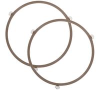 TOPPERFUN Lot de 2 Anneaux de Plateau Tournant pour Micro-Ondes Support en Plastique 3 Roues Pivotantes Diamètre Moyen Accessoire Compatible pour Cuisson et Réchauffage Domestique et