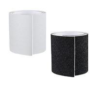 TOPPERFUN Lot de 2 Autocollants Résistants à L'usure pour Semelles de Chaussures à Talons Hauts, Coussinets Anti-bruit Adhésifs Noirs et Transparents 10x50 Cm, Protection Antidérapante