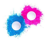 TOPPERFUN Lot de 2 Balles de Golf avec Poudre de Révélation du Genre Bleu et Rose Accessoires pour Fête de Révélation du Décoration Prénatale et Shower sans Clou pour Événement Spécial