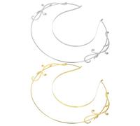 TOPPERFUN Lot de 2 Bandeaux Auréole en Alliage Antique Coiffes Dorées et Argentées Accessoires pour Cheveux pour Cosplay Fêtes et Événements Costumés Décoration Élégante