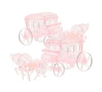 TOPPERFUN Lot de 2 Boîtes à Bonbons Transparentes Roses de Carrosse, Étuis de Style Bonbon Réutilisables pour Mariage, Anniversaire et Fête, Boîte de Rangement Décorative pour Dragées