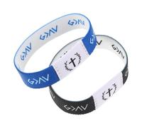 TOPPERFUN Lot de 2 Bracelets Bibliques Élastiques Versets des Écritures Couleurs Bleu/Blanc et Noir/Blanc Taille Unique Bracelets Chrétiens pour Événements Spirituels Motivation