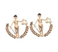 TOPPERFUN Lot de 2 Broches d'Avocat « Balance Justice » en Alliage Doré Épingle de Revers pour Avocat Présent Juridique pour Femmes et Hommes Décoration Costume Formelle Symbole