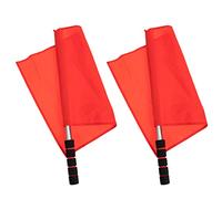 TOPPERFUN Lot De 2 Drapeaux D'Arbitre De 18 Pouces Avec Poignée En Acier Inoxydable - Drapeau De Signalisation Rouge Pour Volley-Ball Football Terrain Et Piste Équipement De Juge De