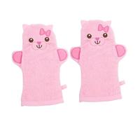TOPPERFUN Lot De 2 Moufles De Bain Exfoliants Animaux Pour Garçon Et Filles Grosse Taille En Matériau Sûr Rose Pour Laver Les Vêtements De Bébé Session Bain Quotidienne