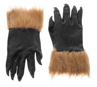 TOPPERFUN Lot de 2 Moufles Halloween en Peluche de Patte de Loup Griffes, 30 X 16 Cm, Accessoires de Farces D'halloween Effrayants pour Costumes Cosplay et Fêtes à Thème