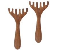 TOPPERFUN Lot de 2 Outils de Massage Gua Sha en Bois pour Cuir Peigne de Massage Portable et Compact Relaxation et Soulagement des Démangeaisons Outil Multifonctionnel Visage Cheveux