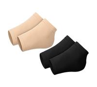 TOPPERFUN Lot de 2 Paires de Chaussettes Hydratantes à Orteils Ouverts en Coton et Silicone, Tailles Uniques, Couleurs Beige et Noir, Soutien Élastique de Cheville, Couleur Aléatoire