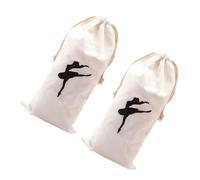 TOPPERFUN Lot de 2 Paquet de Rangement pour Chaussures de Ballet en Peluche Cordon de Serrage Taille Adaptée pour Pointes Paquet de Danse Classique Respirant et Multifonction pour Filles