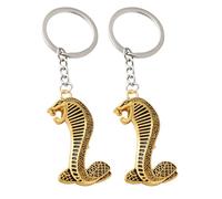 TOPPERFUN Lot de 2 Porte-clés Cobra Dorés en Acier Inoxydable, Pendentifs Créatifs pour Paquet et Clés, Décoration Élégante et Portable, Accessoires Uniques pour Paquet à Dos et Usage