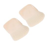 TOPPERFUN Lot de 2 Set de Pinceaux à Blush Mini en Poils Doux, Tête Plate, Couleur Beige Abricot, Pinceaux de Maquillage Portables pour Poudre et Blush, pour Retouches de Voyage