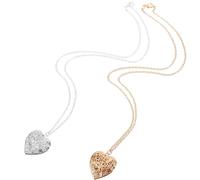 TOPPERFUN Lot de 2 sets de Colliers Cœur en Acier Inoxydable Bijoux Élégants et Créatifs pour Femmes Accessoires de Cou pour Présents D’Anniversaire et Occasions Spéciales