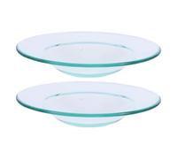 TOPPERFUN Lot de 2 Soucoupes en Verre 11,5 Cm pour Huiles Essentielles, Supports Réutilisables pour Chauffe-Cire, Plateaux Chauffe-Bougie Adaptés à L’aromathérapie et Décor Intérieur