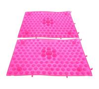 TOPPERFUN Lot de 2 Tapis de Massage des Points de Pression Pieds - Grosse Plaque Rectangulaire en Tpe Rose Antidérapante Tapis de Réflexologie Portable pour Yoga Salle de Bain et Marche
