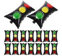 TOPPERFUN Lot de 20 Ballons Aluminium Feux de Signalisation Rouges Verts et Jaunes Décoration Fête Anniversaire Thème Voitures Ballons pour Fête Scolaire et Course Automobile