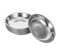 TOPPERFUN Lot de 20 Mini Assiettes Apéritif Rondes en Acier Inoxydable 8 Cm, Soucoupes à Sauce sans Magnétisme, Plats à Condiments Multifonctions pour Maison et Restaurant