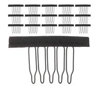 TOPPERFUN Lot de 20 Pinces à Cheveux en Acier avec Dents Solides, Clips pour Perruques, Design Ressort et Tissu, pour Fixer et Créer des Extensions de Cheveux