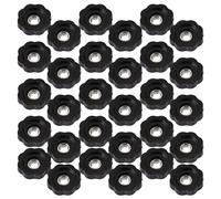 TOPPERFUN Lot de 200 Écrous à Bouton M4 en Plastique Noir Étoile Poignées de Serrage Filetées Traversantes Boutons Moletés Réglables pour Assemblage Mécanique Industriel