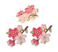 TOPPERFUN Lot De 3 Broches En Métal Fleurs De Cerisier, Épingles Émaux Mignonnes, Décoration Féminine, Pour Chapeaux Et Paquet, Finition Brillante, Motif Floral Délicat, Taille Standard
