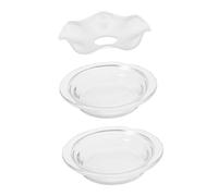 TOPPERFUN Lot De 3 Chauffe-Cire Ondulés En Verre Transparent Pour Aromathérapie Chauffe-Huiles Essentielles Plateau De Remplacement Pour Brûleur De Cire Fondue Pour Spa De Massage