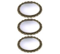 TOPPERFUN Lot de 3 Miroirs Miniatures Vintage en Cuivre pour Maison de Poupée Cadres Anciens de Style Européen Décoration Miniature Murale pour Scène DIY pour Collectionneur