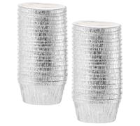 TOPPERFUN Lot de 30 Moules à Cupcakes en Aluminium Argenté, Conductivité Thermique et Rangement Facile, pour Fêtes de Pendaison de Crémaillère