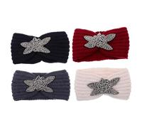 TOPPERFUN Lot de 4 Bandeaux Tricotés Éclatants Larges et Chauds Bandeaux D'hiver pour Femmes Accessoires Coiffure et Sport Confortables pour Activités Quotidiennes