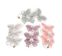 TOPPERFUN Lot De 4 Chouchous À Cheveux En Dentelle Et Perles Élastiques En Spirale Pour Téléphone Porte-Queue De Cheval Pour Filles
