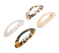 TOPPERFUN Lot de 4 Pinces à Cheveux Ovales Vintage en Métal Creux Accessoires Cheveux Femme Minimalistes à Ressort Coloris Foncés Clairs Beige et Blanc Maintien Sûr et Style Rétro pour