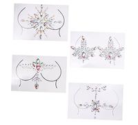 TOPPERFUN Lot De 4 Sets De Autocollants Strass Pour Corps Et Poitrine, Bijoux De Corps Diy, Autocollants Décoratifs Festival, Auto-adhésifs, Pour Fête Et Costumes