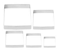 TOPPERFUN Lot de 5 Emporte-Pièces Carrés en Acier Inoxydable Moules à Biscuits Réutilisables de Tailles Variées pour Pâtisserie Sablés et Fondant Outil de Découpe Cuisine Familiale