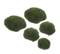 TOPPERFUN Lot de 5 Pierres de Mousse Artificielle Décorative Petits Cailloux Verts Réalistes en Plastique pour Aménagement Paysager Décoration Intérieure et Extérieure sans Entretien