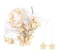 TOPPERFUN Lot de 50 Pendentifs Suspendus en Bois Naturel D’étoile 5 Branches, Étiquettes Décoratives pour Bouteilles De Vin, Décoration DIY pour Mariage, Fête Et Maison