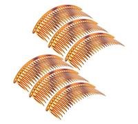 TOPPERFUN Lot De 6 Accessoires Pour Cheveux Peignes Latéraux Grosse Taille 24 Dents Plastique Noir Café Pour Femmes Filles Usage Quotidien Coiffure Coiffes Simple Et Pratique