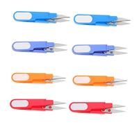 TOPPERFUN Lot de 8 Ciseaux de Couture Colorés de U avec Capuchon, Petite Taille, pour Fil et Tissu, Accessoires de Bricolage, pour Travaux Manuels et Couture, Usage Quotidien, Multicolore