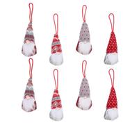 TOPPERFUN Lot de 8 Pendentifs Gnomes de Noël Suspendus Décorations Intérieures Scandinaves en Peluche 4 Modèles X 2 Pièces Ornements Légers pour Sapin et Fêtes de Noël