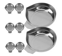 TOPPERFUN Lot de 8 Plateaux de Pesée en Acier Inoxydable, Petits Plateaux Plats pour Balance Électronique Bec Verseur Incurvé, Adaptés Cuisine, Laboratoire et Pesée Précise de Bijoux,