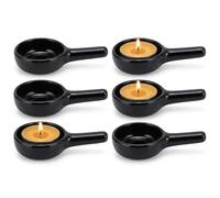 TOPPERFUN Lot de cuillères à bougie chauffe-plat en céramique avec poignée - Plateau pour aromathérapie - Portable et peu encombrant - Poignée de protection contre les brûlures