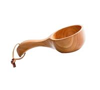 TOPPERFUN Louche En Bois Massif Japonaise 21,5x9x5cm Manche Long, Accessoire Polyvalent Cuisine Et Arrosage, Bois Naturel Lisse, Usage Maison Et Jardin, Outil Manuel Pratique